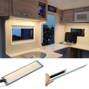 12V 24V LED Panel Light White Silver 8mm Thin for RV Automotive Marine Caravan Touch Dimming Sensor Switch Ceiling Lighting