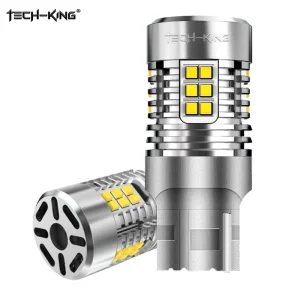12V-24V LED Turn Signal Bulb with Fan White Amber BA15S BAU15S 1156 T20 DRL 7440
