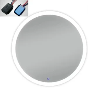 12V/24V Touch Dimming CCT Defog Sensor Switch for Bathroom Mirror Light, FM Temperature and Date/Time Display, 60W Load Capacity