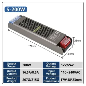 12V 300W Indoor Constant Voltage Switching Power Supply Transformer with Semi-Filled Glue