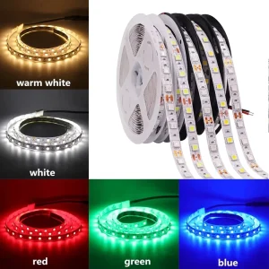 12V 5050 RGB LED Strip 60 LEDs/m Waterproof Cold White Blue Green Red 5m/roll