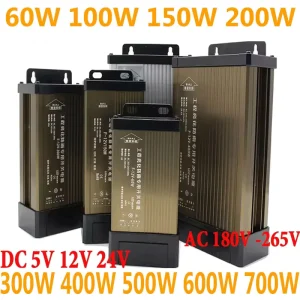 12V 60W Switching Power Supply AC180V-240V to DC12V/24V IP65 Rainproof Outdoor Lighting Transformer