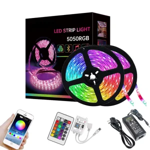 12V Flexible RGB Smart LED Strip Light Music Sync App and Remote Controlled SMD5050 for Bedroom TV and PC Backlight