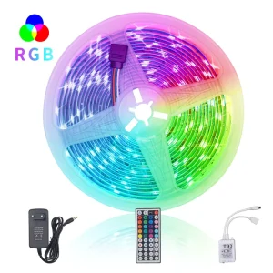 12V Flexible SMD5050 RGB Color Changing 5 Meter Smart LED Strip Light Kit Flexible Waterproof Home Hotel Bar Decor Strip Lights