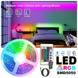 12V IR Control PVC RGB LED Strip Light Indoor Outdoor Waterproof SMD5050 5m 10m Dimmable