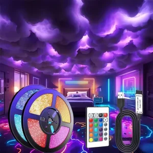 12V IR-Controlled Indoor Decoration 5m/10m Waterproof SMD 5050 RGB LED Strip Lights