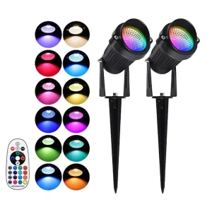 12V LED Garden Pathway Spike Spot Lights Lamp RGB Decorative Landscape Post IP65 Waterproof Outdoor LED Garden Lights