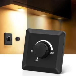 12V PWM Dimmer Switch 200W Adjustable Brightness LED Driver for RV, Auto, Truck and Marine Use, Black