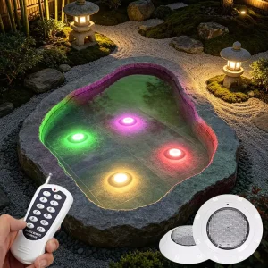 12V RGB LED Par56 Pool Light IP68 Waterproof Stainless Steel Wall Mounted for Outdoor Pond Garden Swimming Pool Lighting