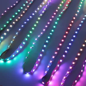 12V RGB LED Strip Light, 60 LEDs/m, App/Remote Control, Dimmable, Programmable, Landscape Lighting