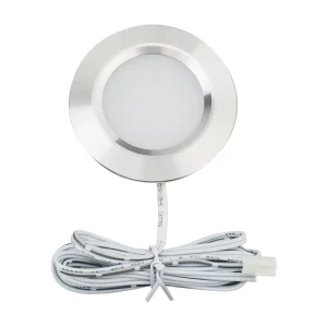 12V Recessed LED Under Cabinet Light 3W Warm White Aluminum Puck Light for Kitchen Counter and Ceiling