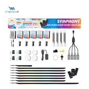 12V Smart App Remote Control Symphony LED Atmosphere Light Strip Car Interior Decorative Ambient LED Lighting