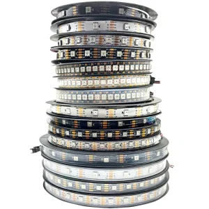 12V WS2815 Individually Addressable LED Strip 5050 RGB 5m 30 60 144 LEDs/m Black White PCB IP30 IP65 IP67
