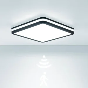 12W IP65 Waterproof PC Outdoor Garage Square LED Light with Sensor