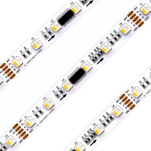 12mm White PCB IP20 DMX512 RGBW 24V 60-LED Cutting LED Strip Light Indoor Advertising Light Source