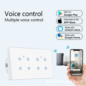 146 Type WiFi Light Switch 8 Gang Touch Button Smart Switch Zigbee Matter Google Home Alexa Voice Control
