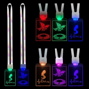 15-Color Acrylic LED Badge with Custom Logo, Flashing Light, Letterpress Printing, 5-8 Hours