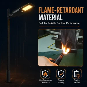 150LM W High Efficiency Solar Street Light Pro 3CCT V0 Fireproof Rated IP65 for Outdoor Road