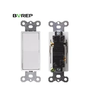 15A 120V 3-Way Wall Switch with Shallow Body, Decorative Rocker, Interruptor