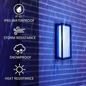 15W Waterproof Smart RGBW LED Outdoor Wall Light with APP Control for Patio Garden Entryway