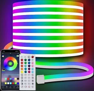 15m RGB 5050 SMD Cuttable Smart Flexible Copper LED Strip Lights IP67 Waterproof USB Remote App Control