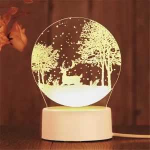 16 Color 3D Night Light Illusion Lamp Contemporary ABS LED Base with Touch Control Room Decoration