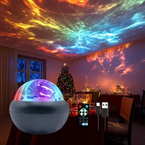 16-Color Dynamic Northern Aurora LED Night Light Wave Starry Sky Projection Lamp