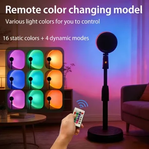 16 Color Sunset Lamp RGB Mood Lighting Floor Light Night Light Photography Lighting Living Room Sunset Projector Artistic Photo