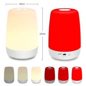 16 Color Touch Sensor LED Night Light USB Rechargeable Dimmable Colorful Bedside Lamp