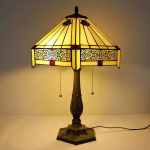 16 Inch Mediterranean Style LED Table Lamp Stained Glass Base Dome Eco Friendly Flexible Simple AC Colorful