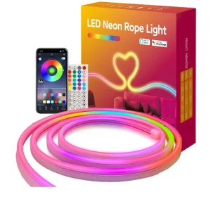 16.4ft WiFi Tuya DIY Shape Mapping RGBIC Flexible Soft Strip Works With Alexa Google Assistant Music Sync Neon Led Lights