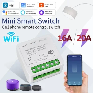 16A 20A Tuya WiFi Smart Switch 2 way Control Mini Plastic Universal Smart Breaker Works with Smart Life Alexa Google Home Alice