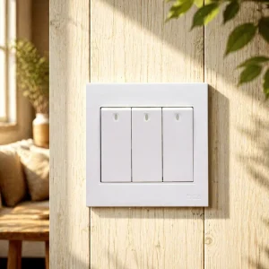 16A 3 Gang 2 Control Household Electric Wall Switch with Fluorescent Indicator Strip