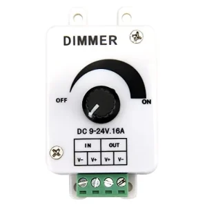 16A Single Color Knob Dimmer DC9 24V 16A PWM Rotary Knob Dimmer Controller for Single Color LED Strip LED Lights