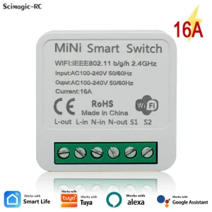 16A WiFi Relay Module with Timer for Wall Switch and Home Automation
