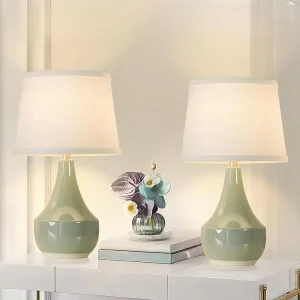 18″ Table Lamp Set of 2 Ceramic Table Lamp Classic Beside Lamps Nightstand Lamp Modern Lamp for Living Room Bedroom Office
