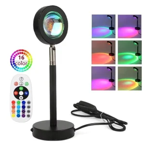 180 Degree Rotatable 16 Colors USB Interface Removable Floor Sunset Lamp for Home