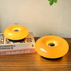 18CM 30CM Diameter Modern Design Glass Table Lamp Touch Sensor Stepless Dimming LED Desk Lamp 1.5W 3W Rechargeable Donut Lamp