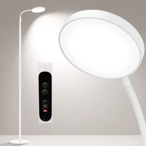 18W Modern Aluminum LED Floor Lamp with Stepless Dimmable Color Change 3 Lighting Options for Living Room & Bedroom Home Decor