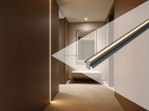 18mm LED Wall Panel Linear Light with Black Plastic Shade for Under-Cabinet and Wood Wall Lighting YB3004-0