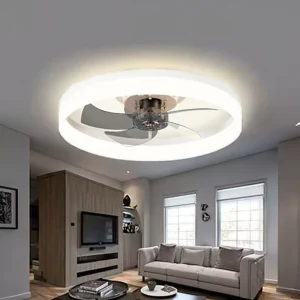 19.7-Inch Smart LED Ceiling Fan Lamp with Light, 6 Wind Speeds, Remote Control and Dimmable Motor