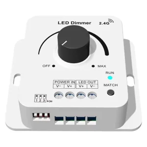 1CH*8A 12-48VDC Constant-Voltage Rotary LED Dimmer V1-KS RF PWM Frequency Selectable for Single-Color LED