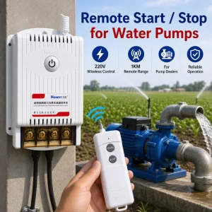 1km 220V Wireless Water Pump Remote Control Switch Easy Add-On Pump Start Stop Controller