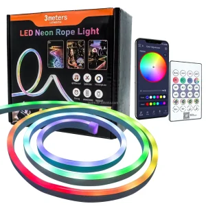 1m 3m 5m USB APP Bluetooth Remote Control Neon LED Strip Outdoor Waterproof Flexible Soft PVC RGBIC Neon Light Tape Set