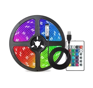 1m 5m 10m 20m Smart Led Strip Light Roll 5050 Flexible RGB Colorful LED Light Strip Lights with Wireless 24key Remote Control