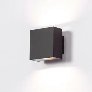 2*3W Aluminum Outdoor Wall-Mounted LED Wall Lamp with Up/Down Lighting Dimmable Modern Design