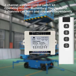 2-Channel 315MHz Remote Control Switch for Mobile Lifts and Industrial Equipment, DC 9-48V, 150m Range