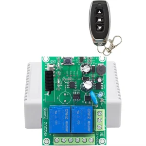 2-Channel 433MHz RF Wireless Remote Switch AC 110V/220V/230V/240V Relay Receiver with 3-Button Remotes