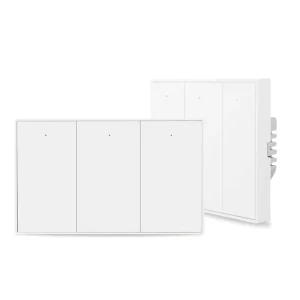 2 Gang 1 2 Way Tempered Glass ABS Glass Panel UK Standard IP20 Wall Switch with Push Switch 10A