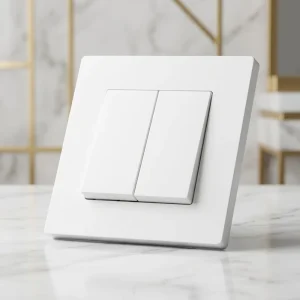 2 Gang 1 Way Wall Switch Silver Contact PC V-0 Flame Retardant 10A 250V